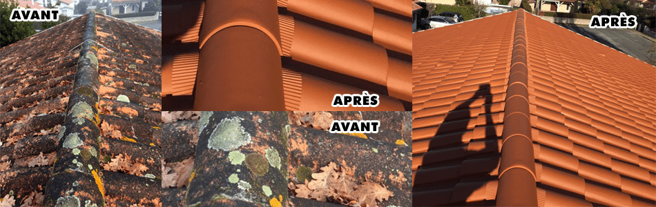 Pro Toiture - Magnifique avant /après en directe Nettoyage toiture par DALEP  2100 Et hydrofuge incolore Seysses (31)